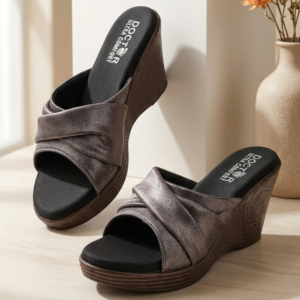 Doctor Ultra Comfort Women’s Wedge Heel Footwear | Grey | Soft Cushioned Footbed | Lightweight & Stylish Daily Wear