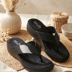 Doctor Ultra Comfort Women’s Embellished Chappal | Black